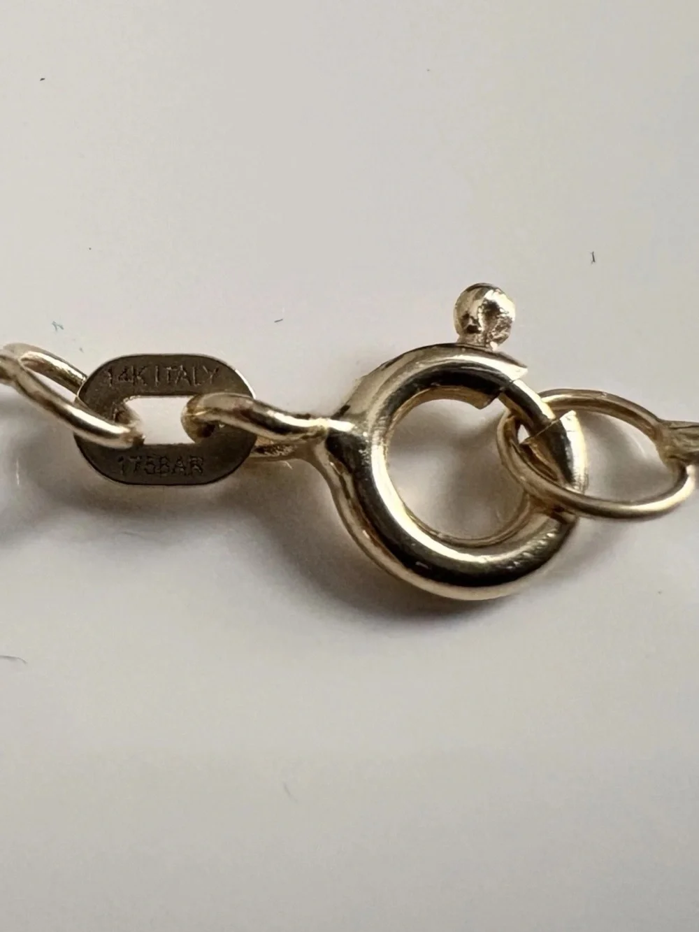 14K Yellow Gold Golden Clef Blue White Evil Eye Enamel Dainty Chain 585 Bracelet - Picture 6 of 7